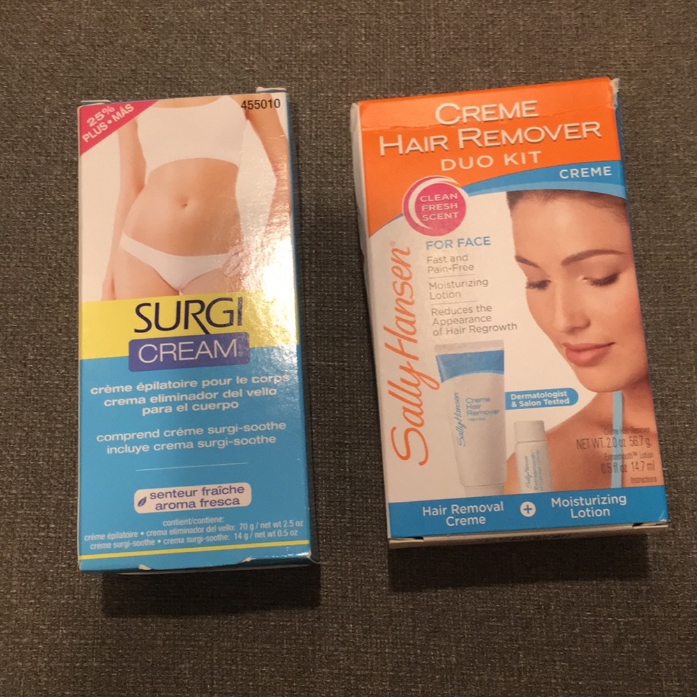 Lot of 2 hair remover kits. Surgi & Sally Hansen!